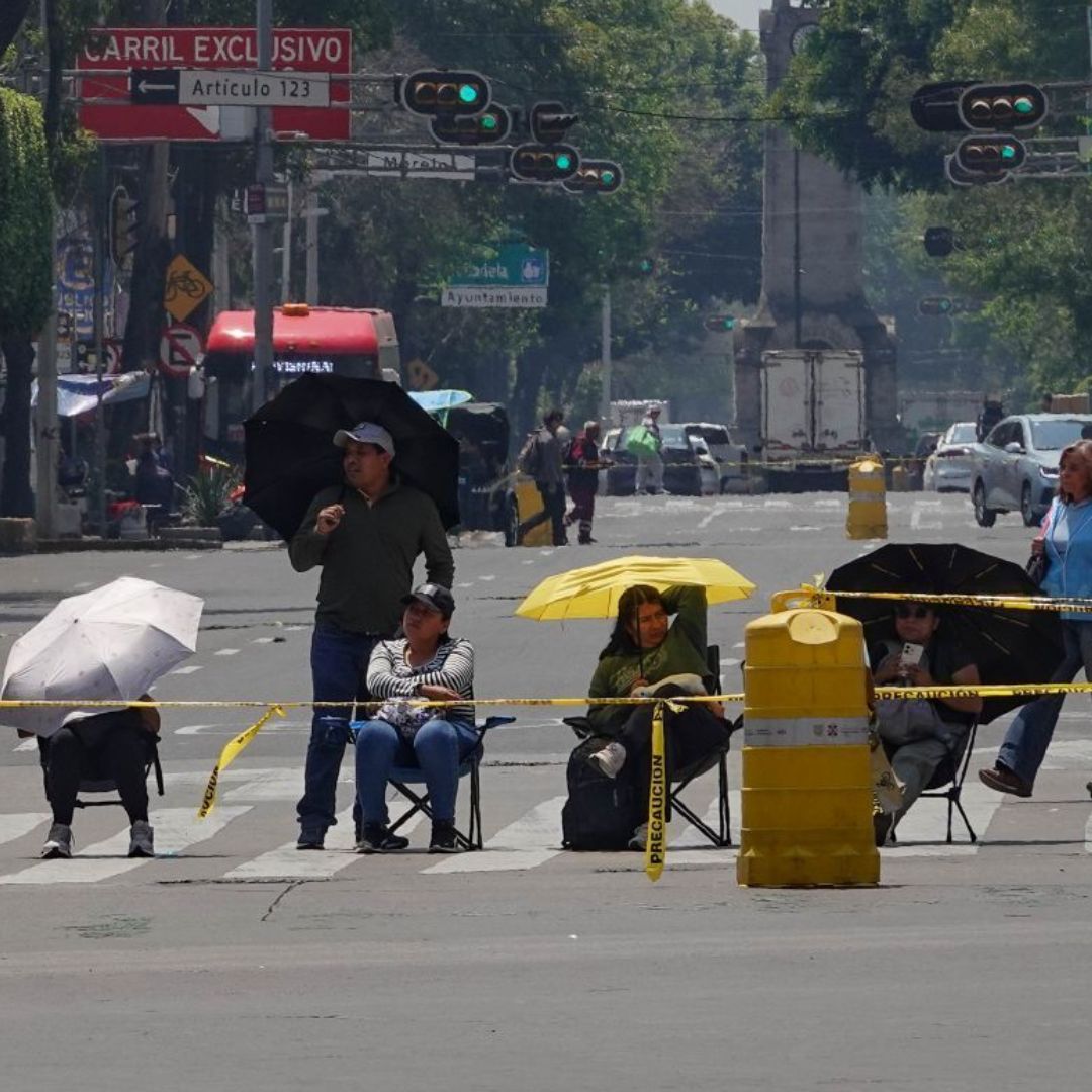 Bloqueo en calles de la Ciudad de México.
